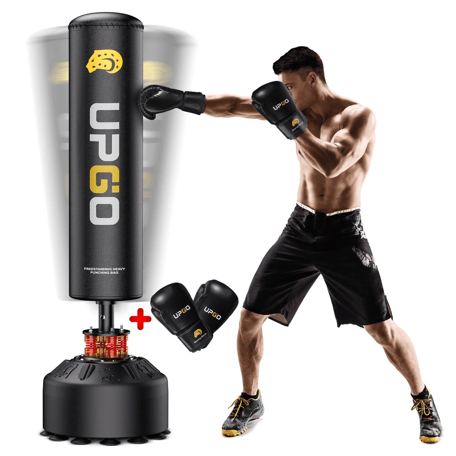 Freestanding Punching Bag 70''-205lbs W/ Boxing Gloves