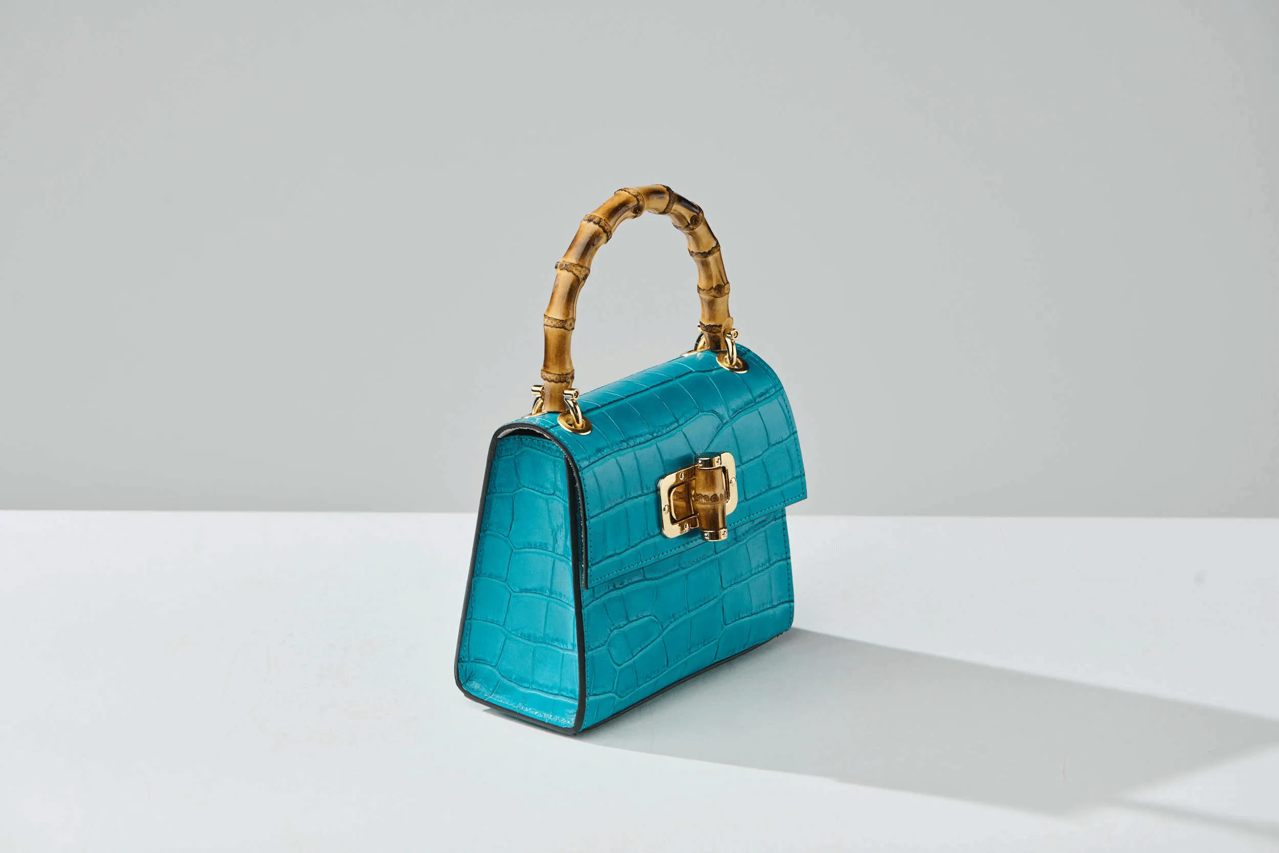 Gaia Top Handle Mini Bag Turquoise