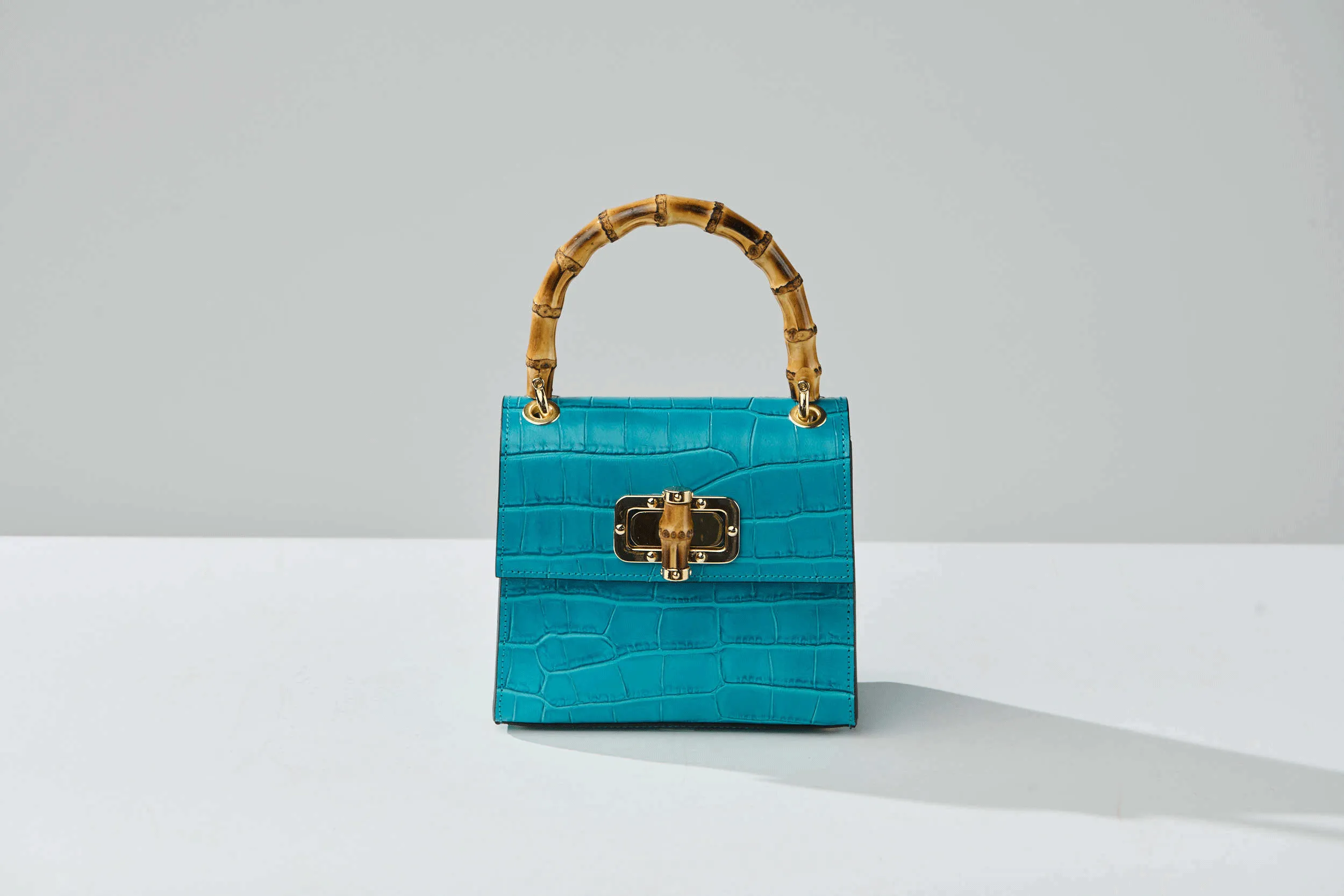 Gaia Top Handle Mini Bag Turquoise