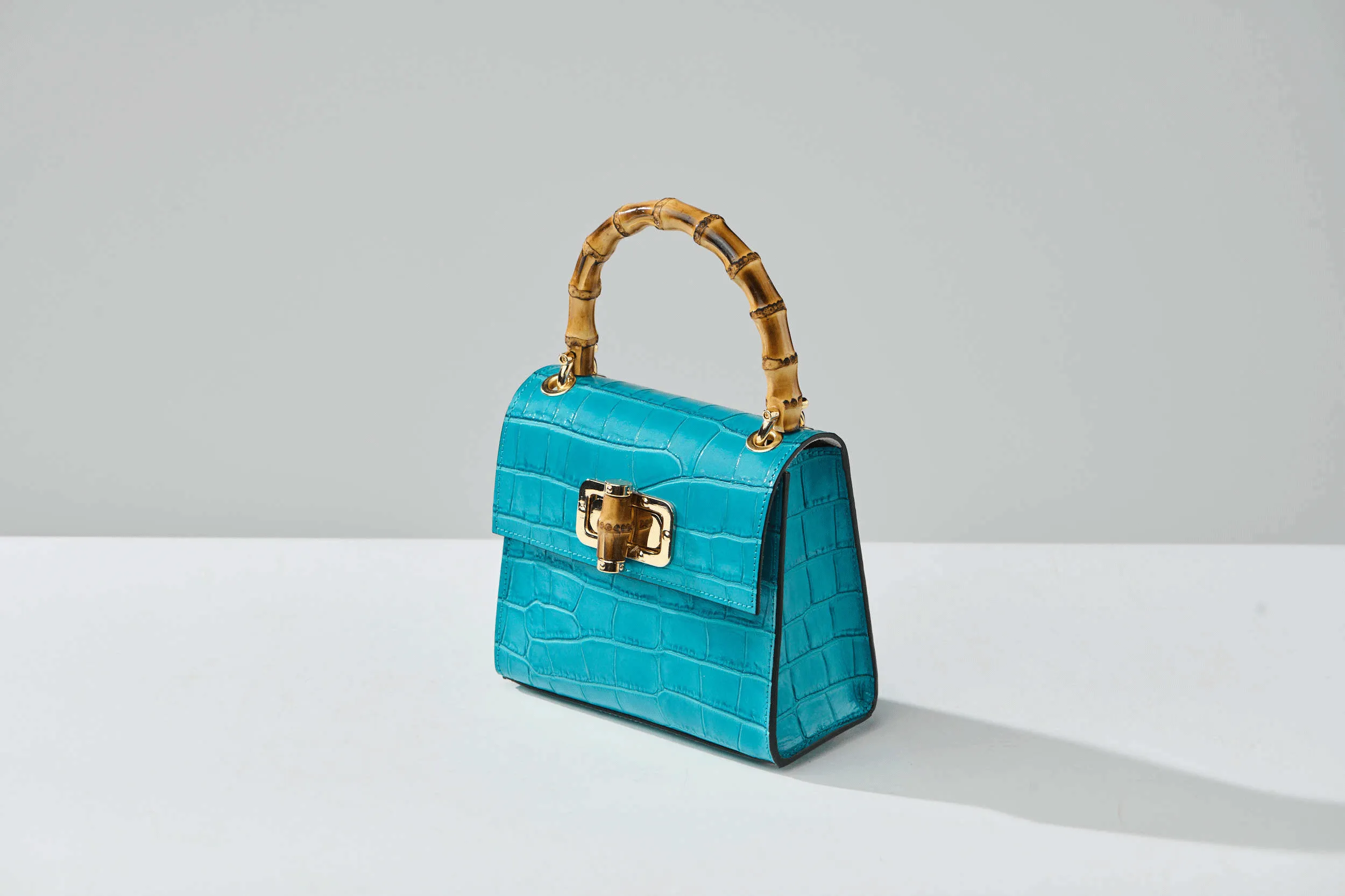 Gaia Top Handle Mini Bag Turquoise