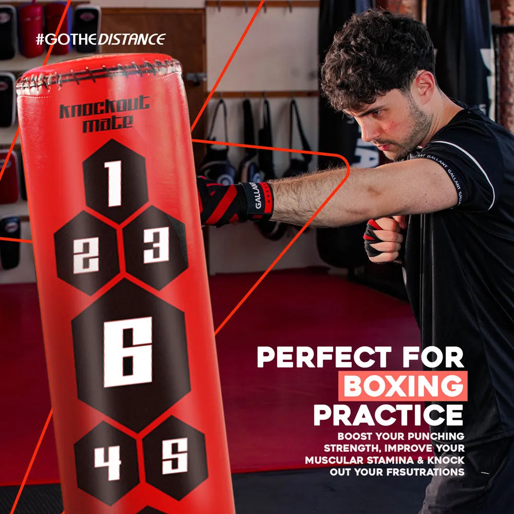 Gallant 5.5ft Free Standing Boxing Punch Bag (Black, Red) - Free Standing Heavy Bag