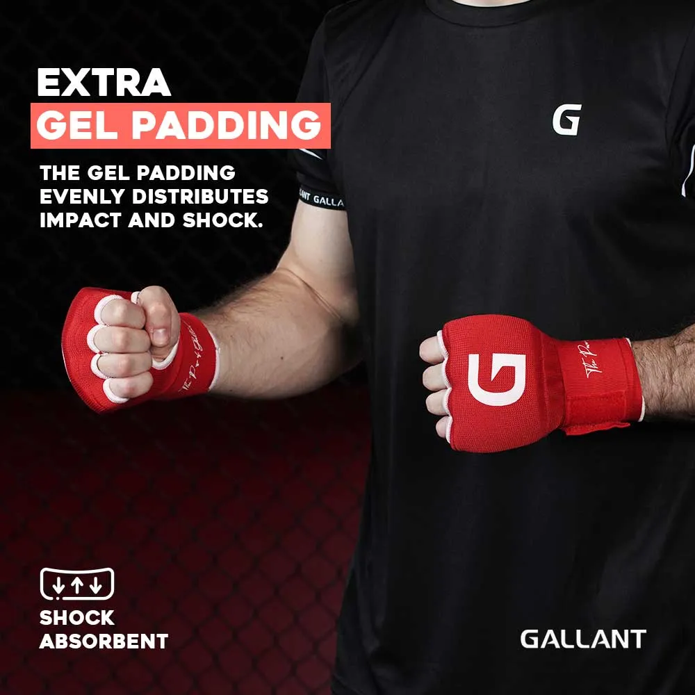 Gallant Heritage Boxing Gel Inner Hand Wrap - Red - Boxing Inner Gloves