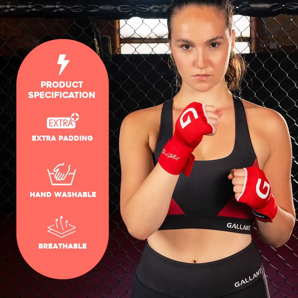 Gallant Heritage Boxing Gel Inner Hand Wrap - Red - Boxing Inner Gloves