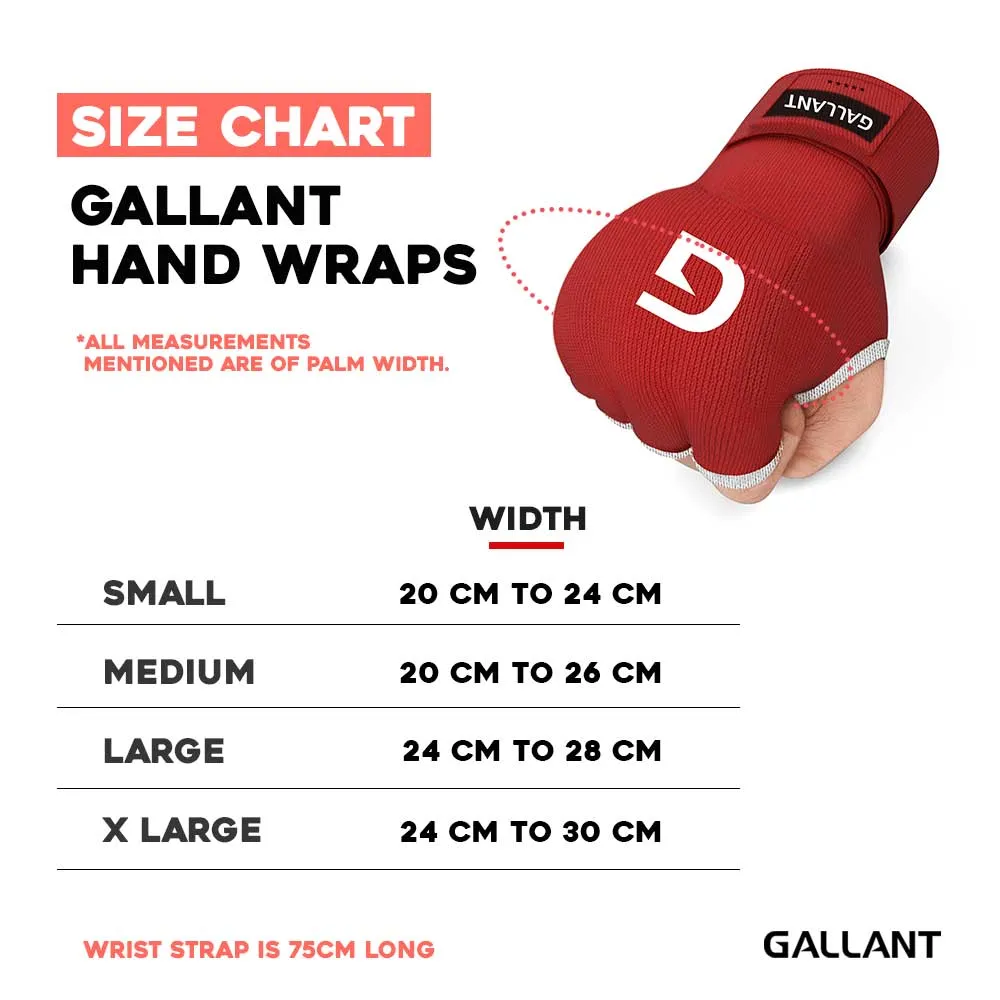Gallant Heritage Boxing Gel Inner Hand Wrap - Red - Boxing Inner Gloves