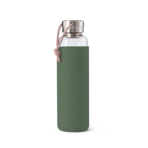 Glasflaska Rubber Black Blum 600 ml Oliv GR-WB-M010