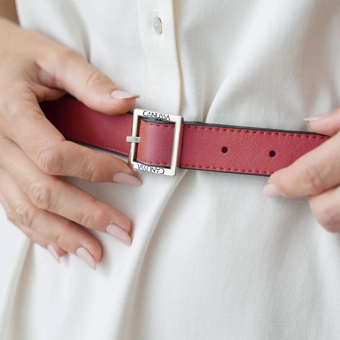 Go Reversible Vegan Leather Belt | Black & Red