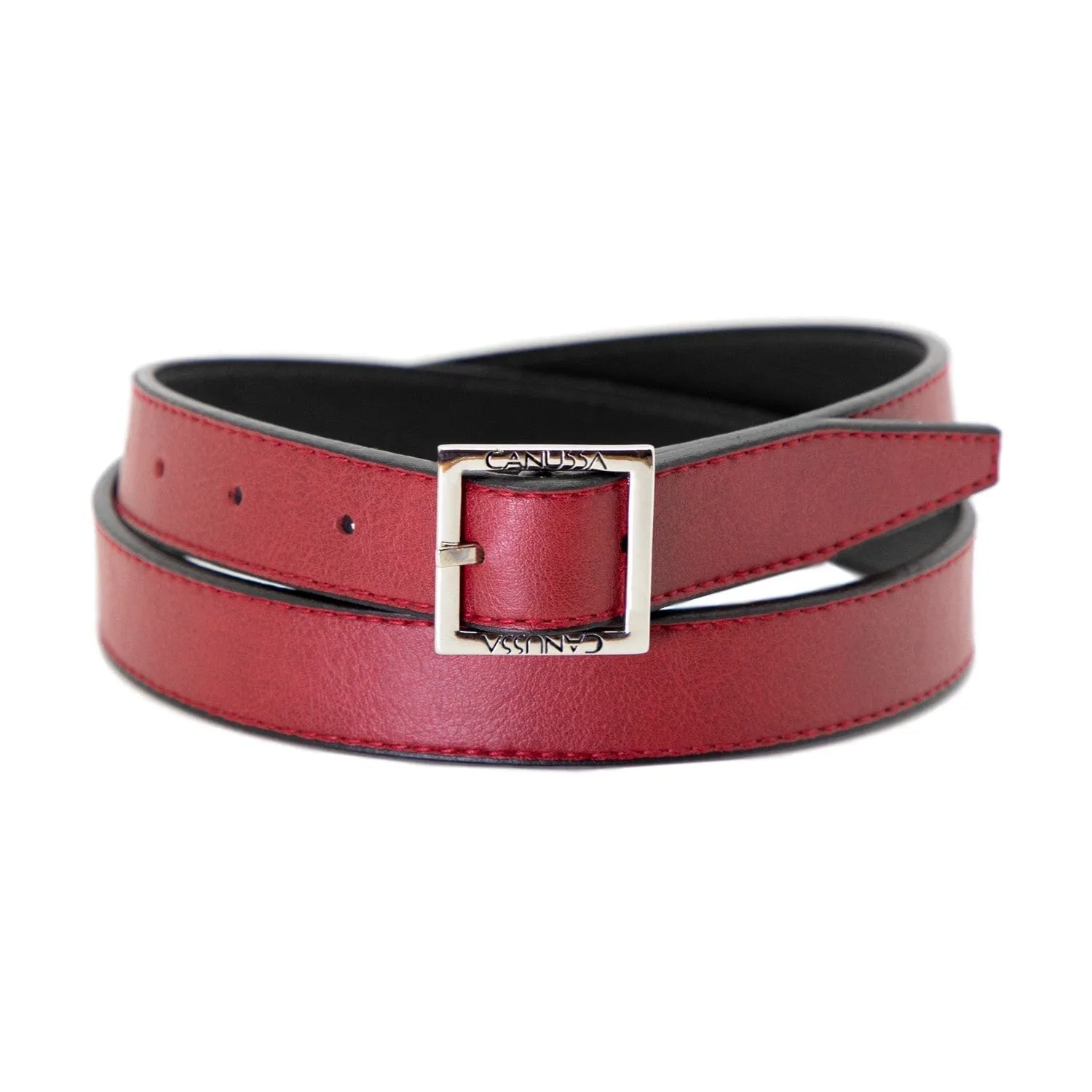 Go Reversible Vegan Leather Belt | Black & Red
