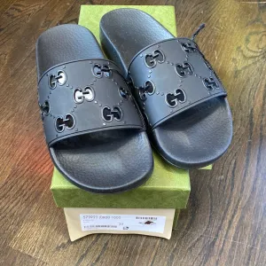 Gucci Black Rubber GG Slides