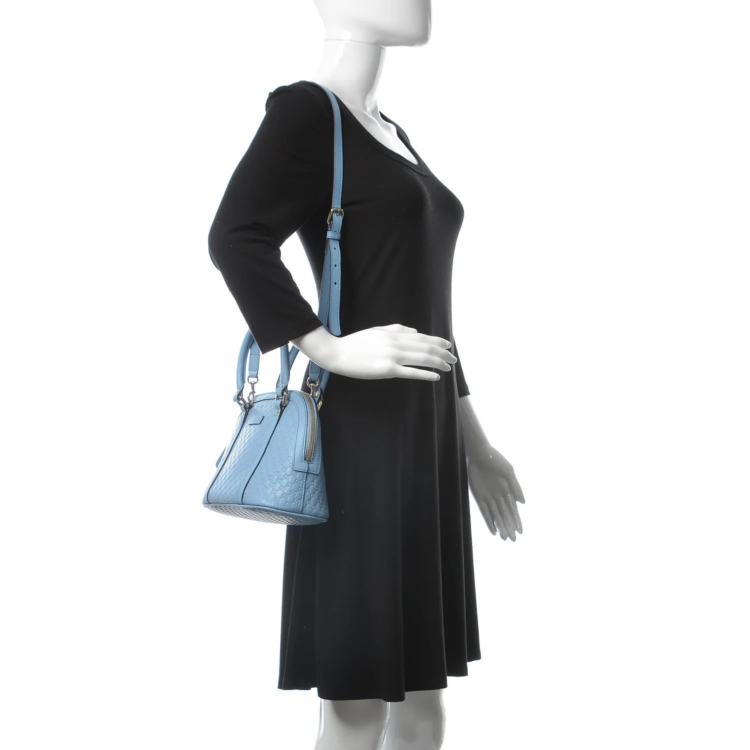 Gucci GG Microguccissima Dome Shoulder Bag in Mineral Blue