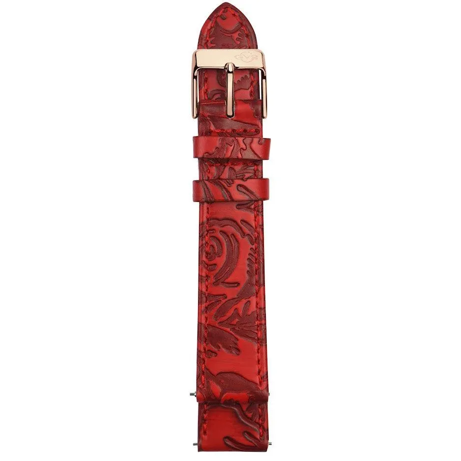 GV2 18mm Floral Embossed Leather Strap
