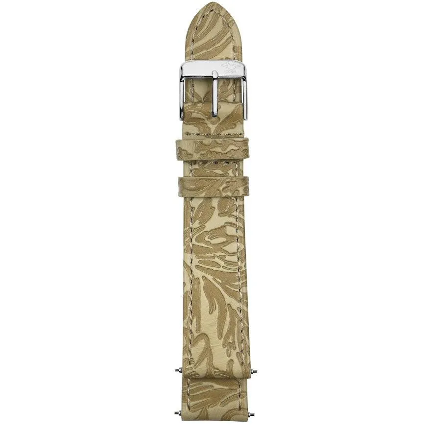 GV2 18mm Floral Embossed Leather Strap