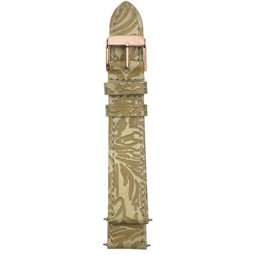 GV2 18mm Floral Embossed Leather Strap