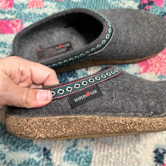 Haflinger Belle Wool Cork Clog in Gray