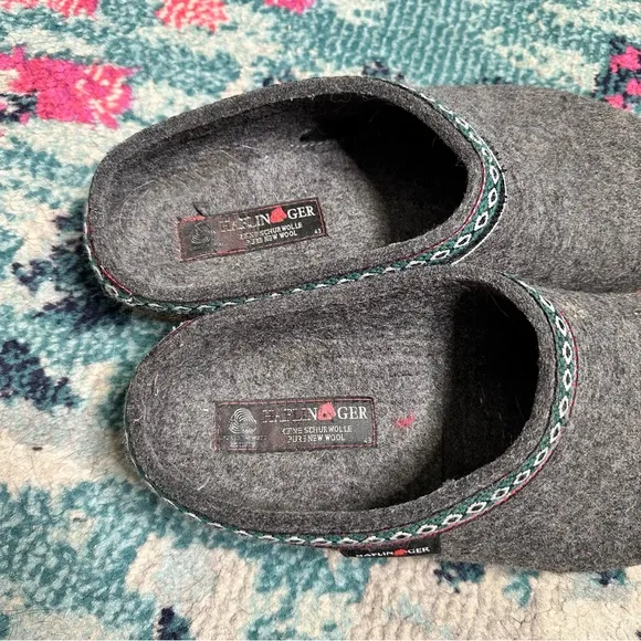 Haflinger Belle Wool Cork Clog in Gray