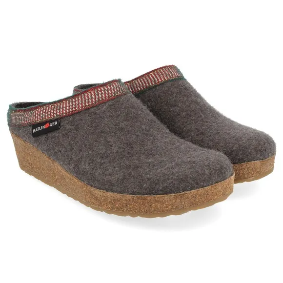 Haflinger Belle Wool Cork Clog in Gray