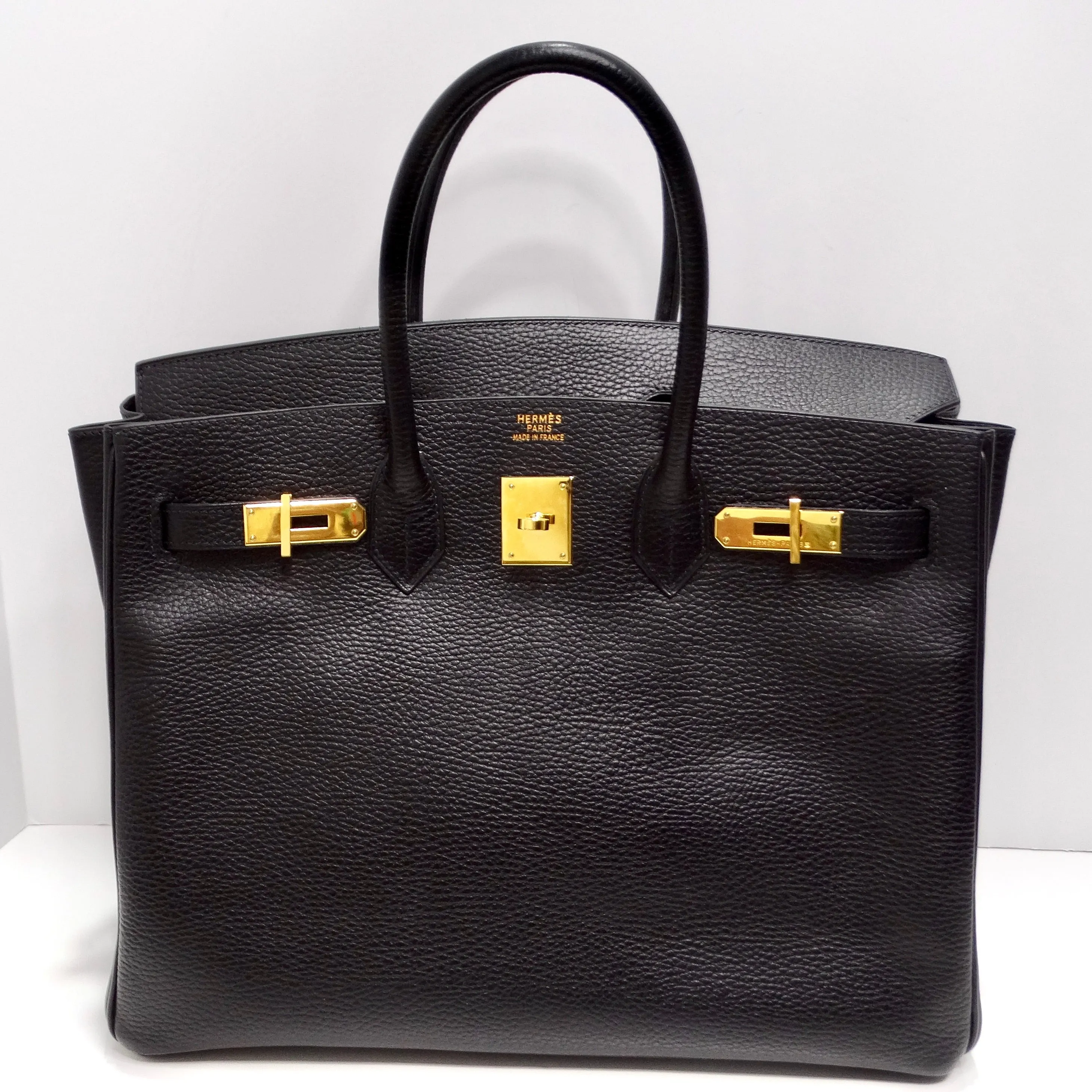 Hermes Birkin 35 in Ardennes Leather Black
