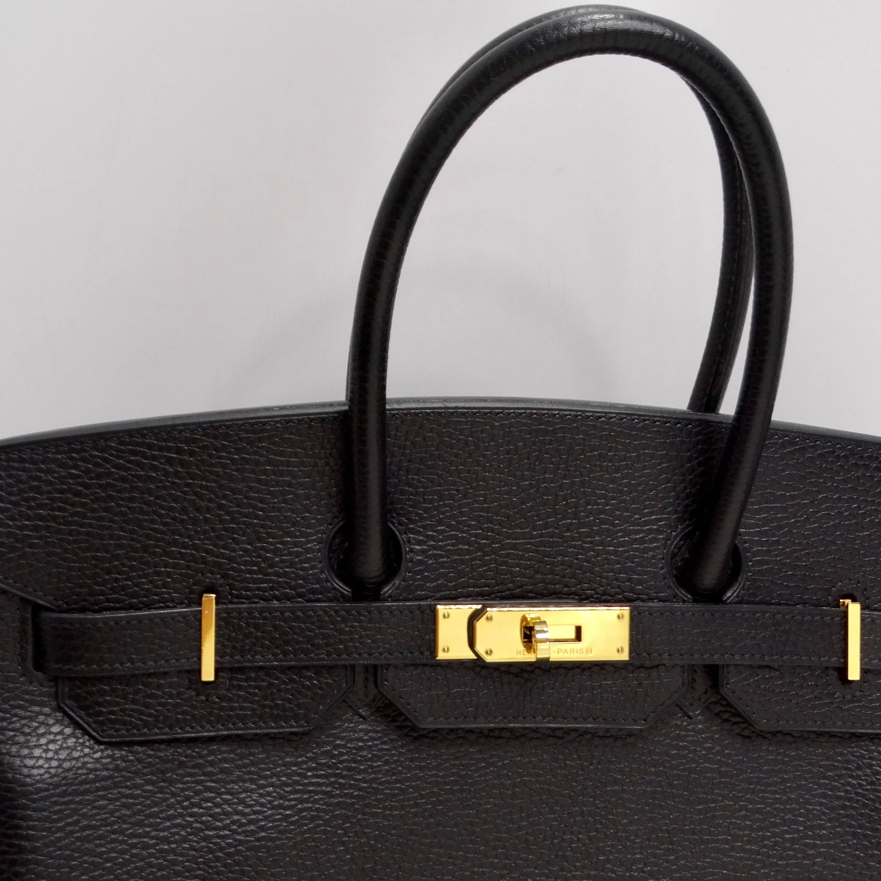 Hermes Birkin 35 in Ardennes Leather Black