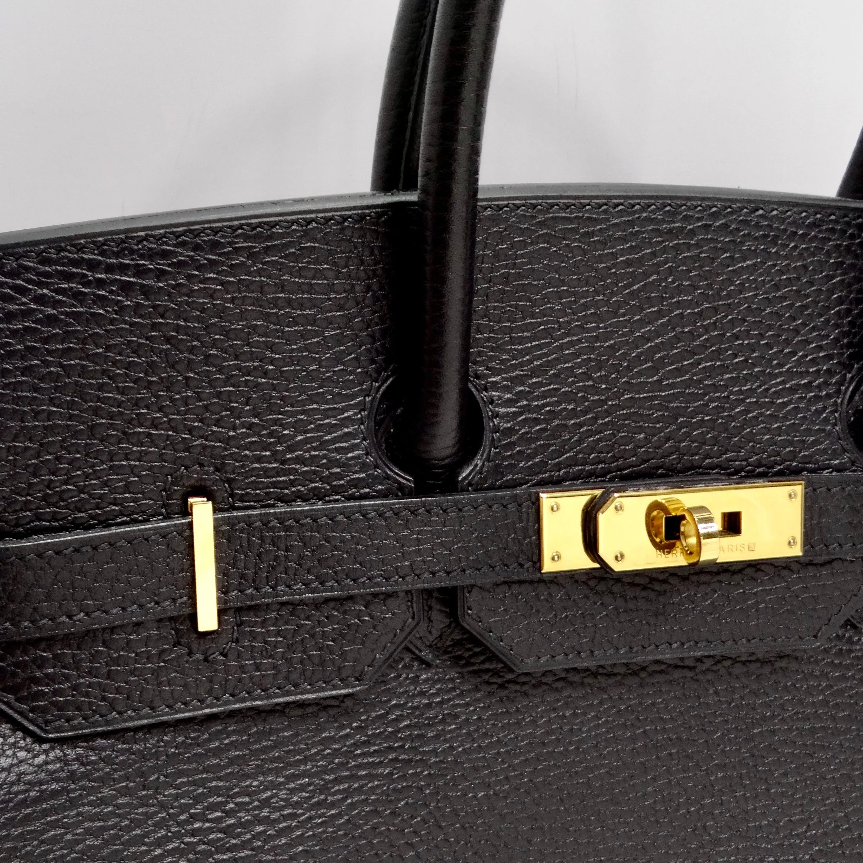 Hermes Birkin 35 in Ardennes Leather Black