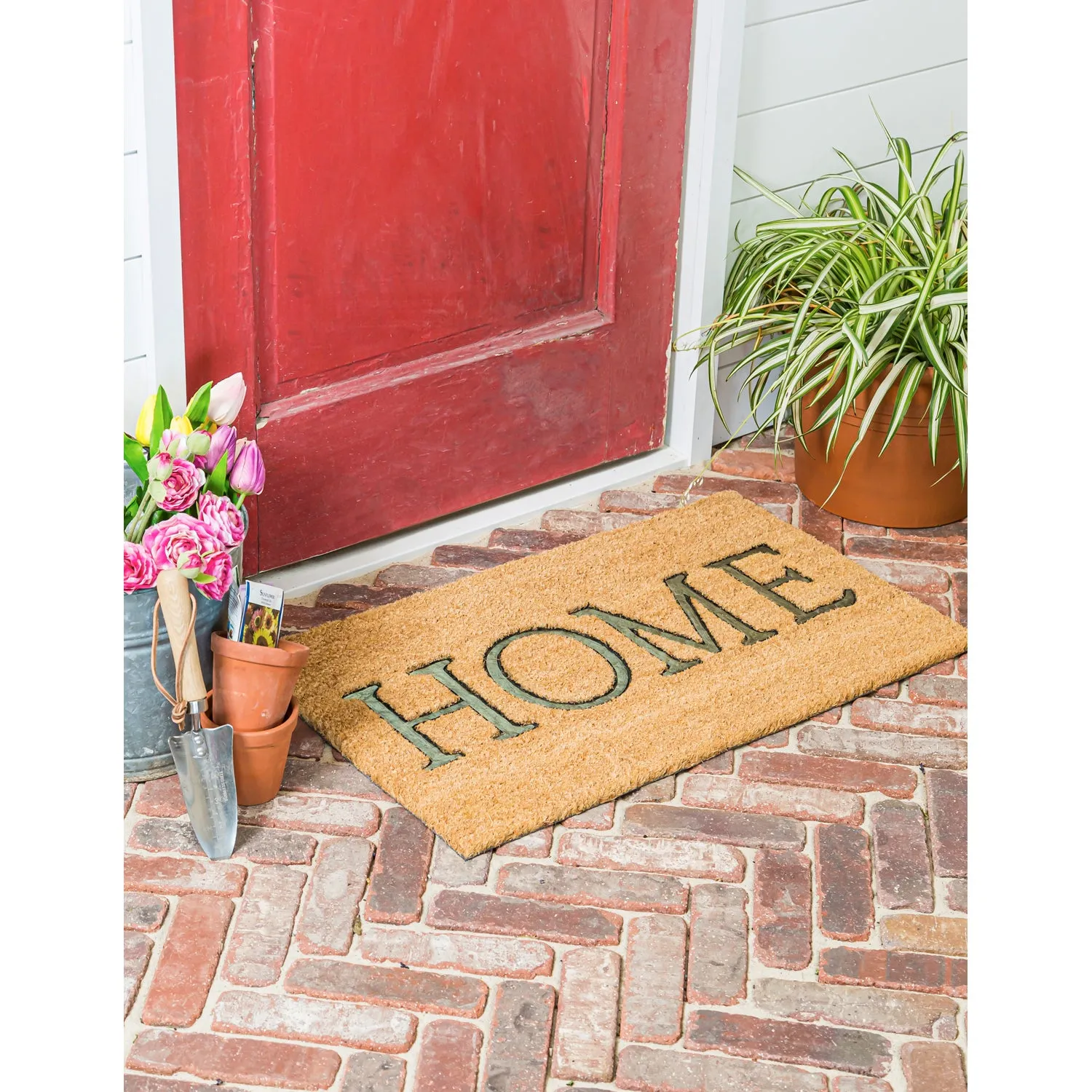 HOME Metallic Rubber Inset Coir Mat,2rm703