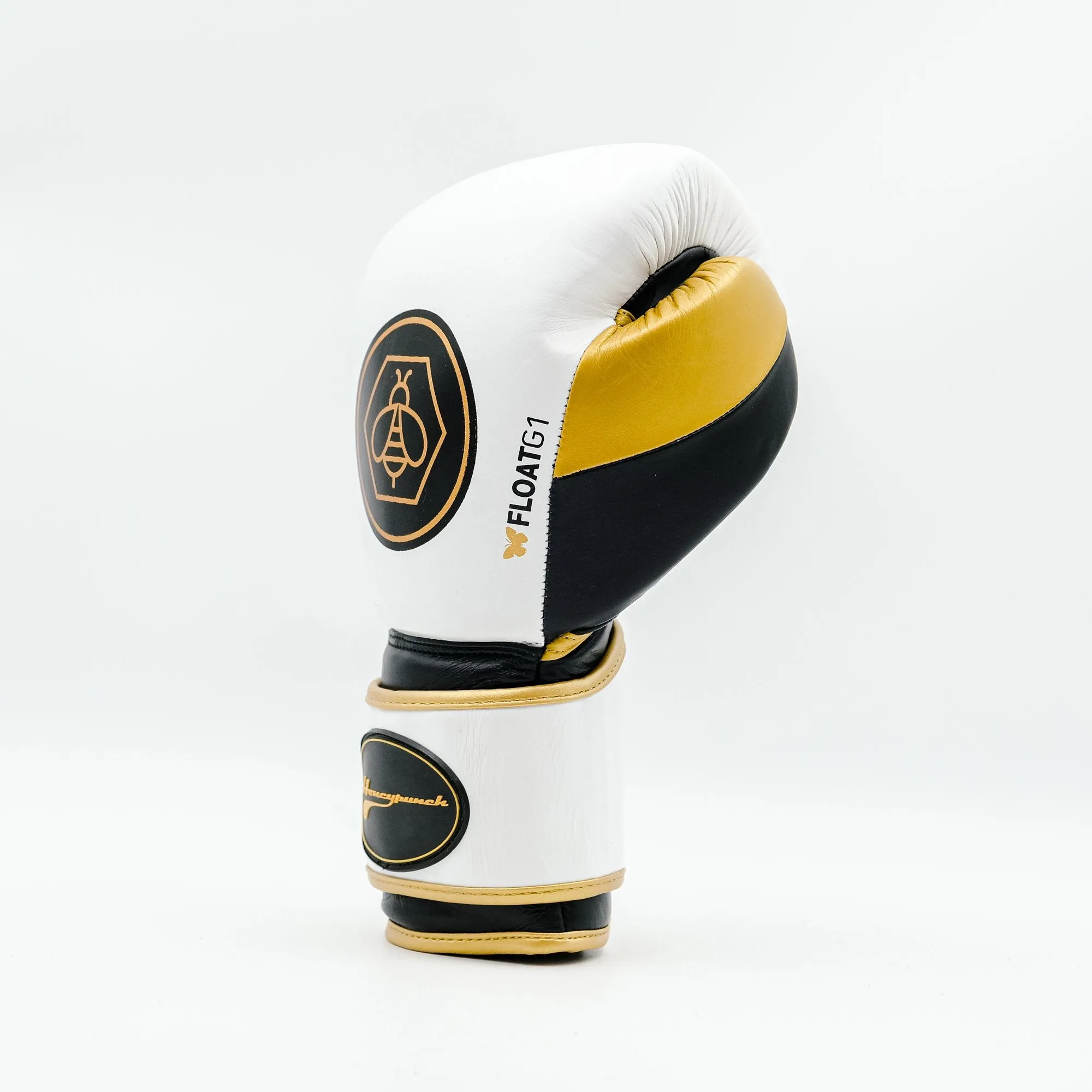 Honey Punch Pro Spar Boxing Glove White / Gold / Black