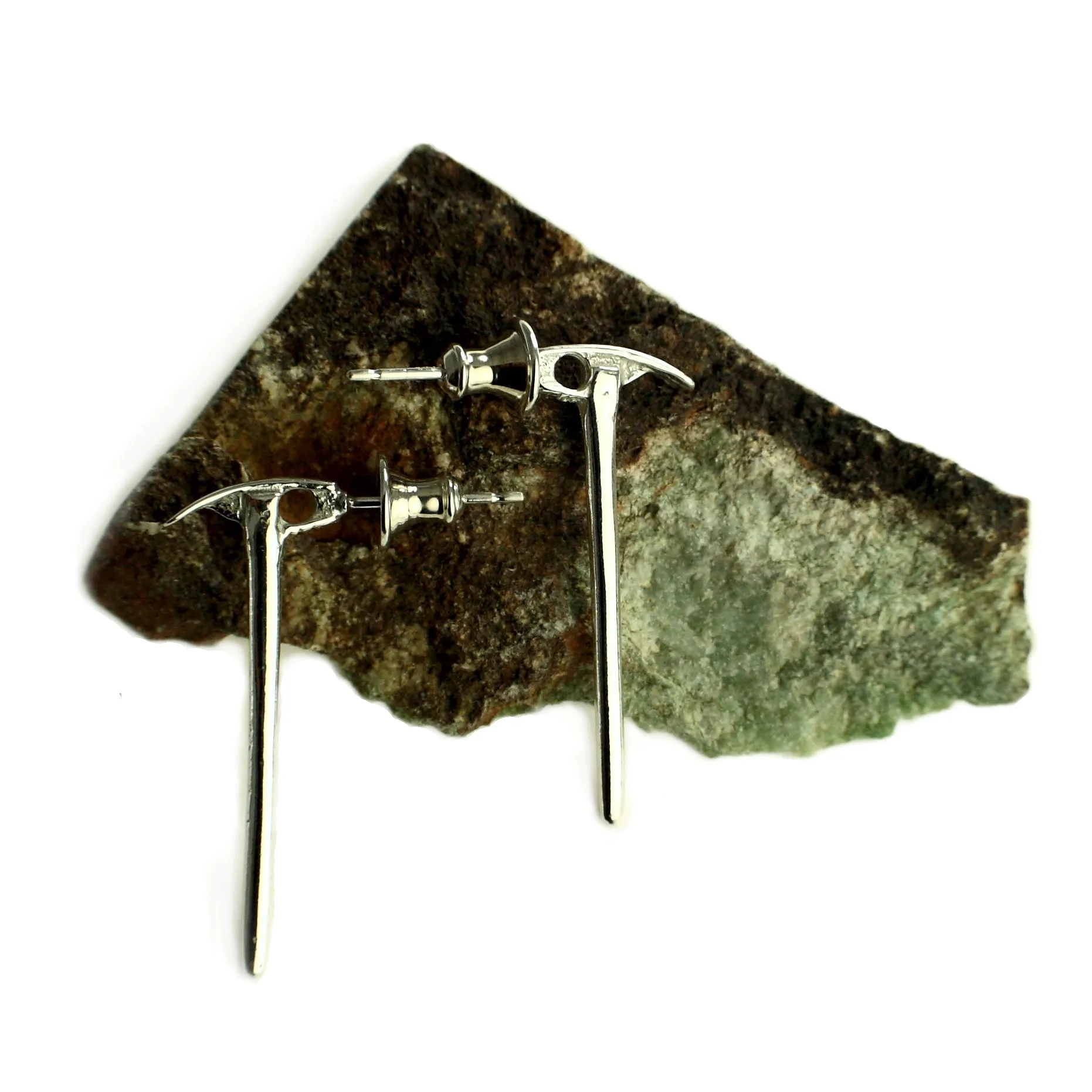 Ice Axe - In The Ear - Post Earrings - Sterling Silver