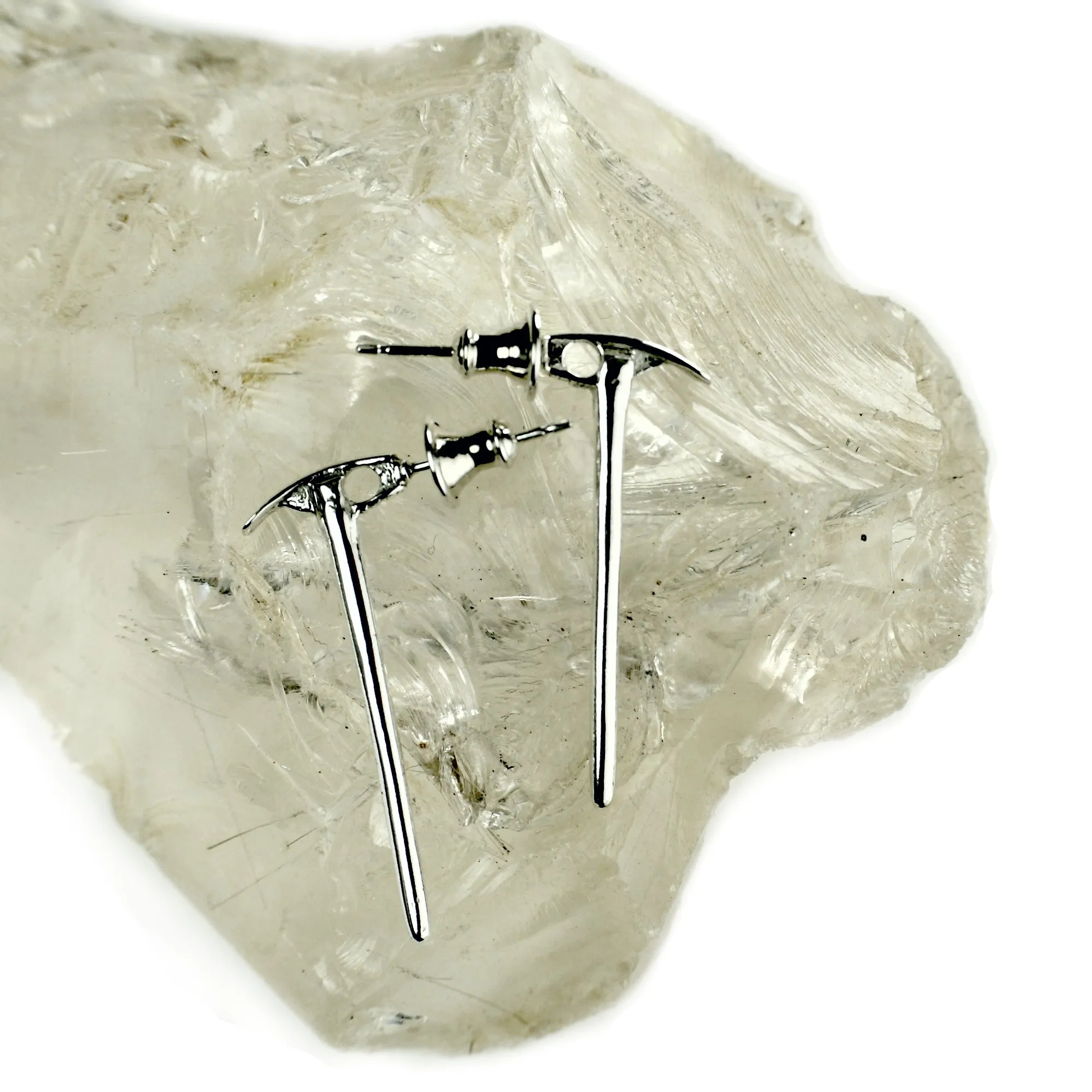 Ice Axe - In The Ear - Post Earrings - Sterling Silver