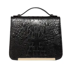 Inaya Croc Embossed Leather Crossbody Bag