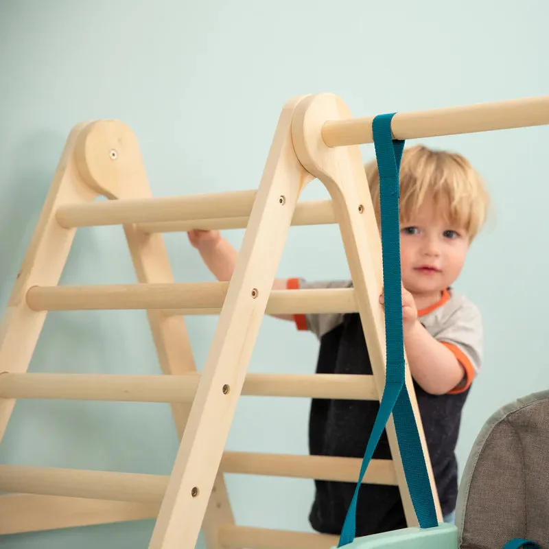 Indoor Folding Eco FSC Wood Montessori & Pikler Climbing Gym with Swing | Natural | 6m/18m 