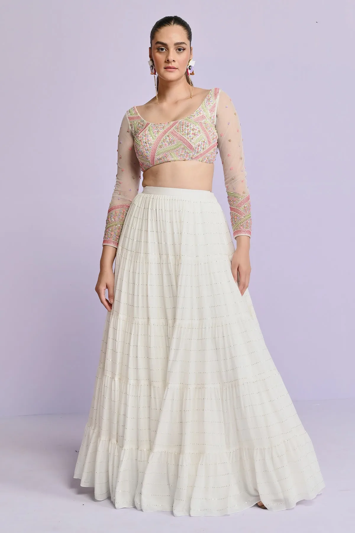 IVORY SEQUIN FRILL
