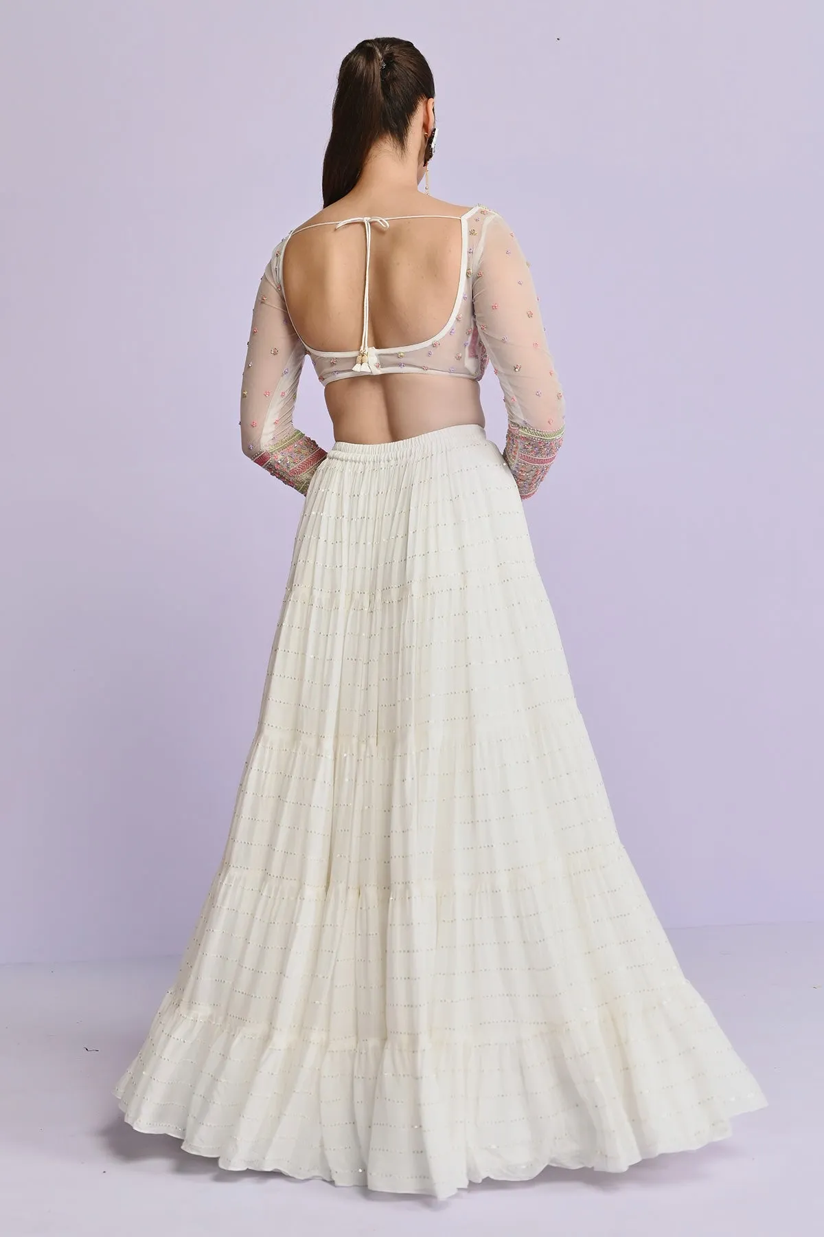 IVORY SEQUIN FRILL