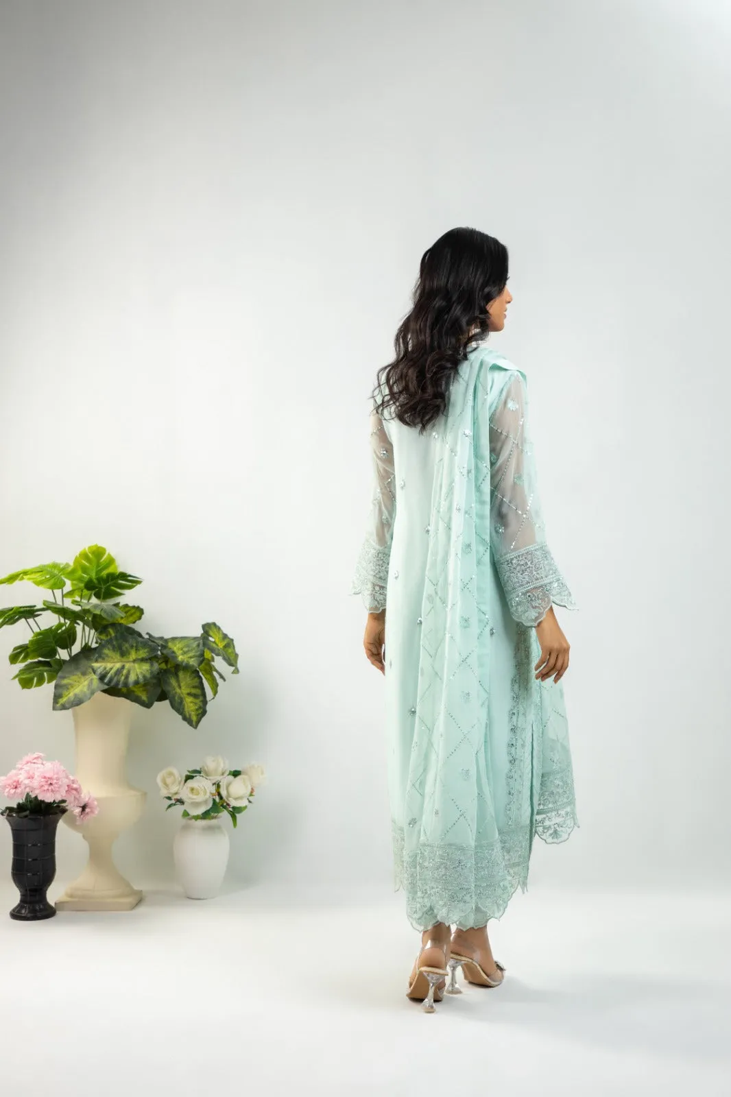 Jaleh Embroidered Shirt with Pants & Dupatta 3-Piece Stitched