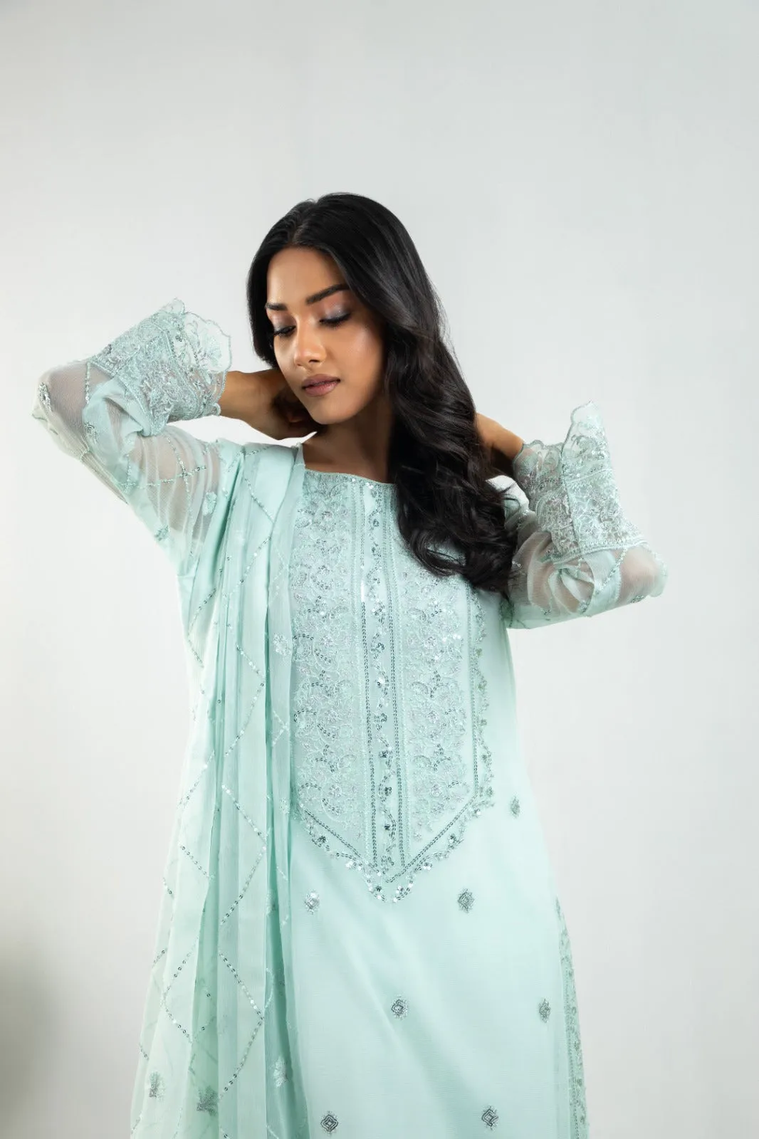 Jaleh Embroidered Shirt with Pants & Dupatta 3-Piece Stitched