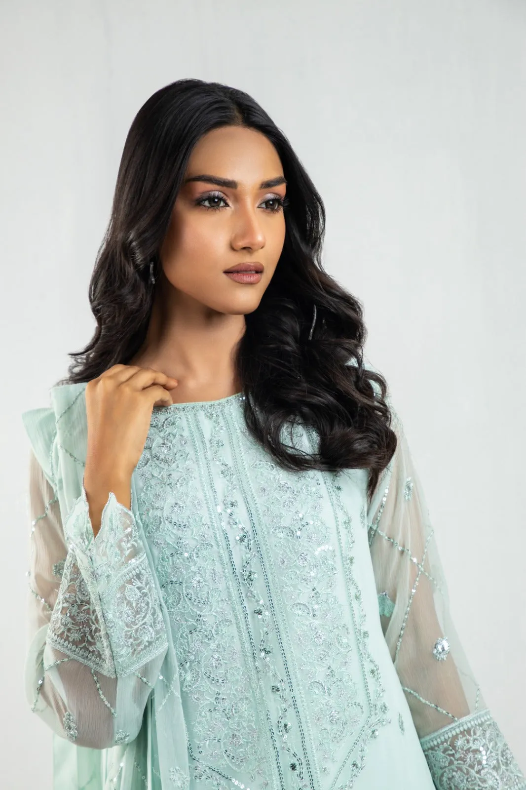 Jaleh Embroidered Shirt with Pants & Dupatta 3-Piece Stitched