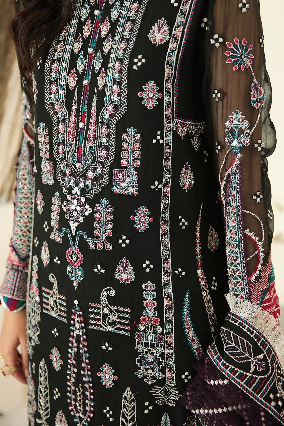 Jazmin Embroidered Chiffon 2022 | FUSION OF DELUXE | BLACK GALAXY