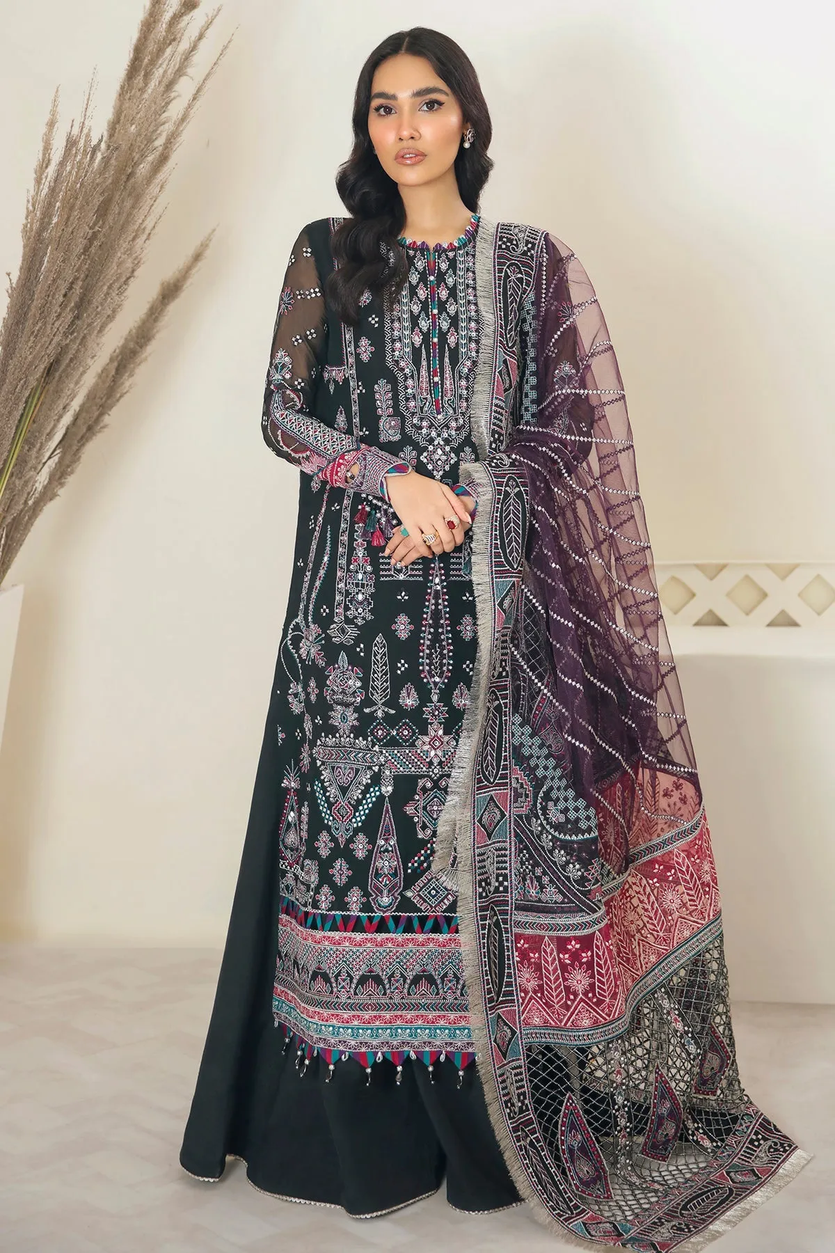 Jazmin Embroidered Chiffon 2022 | FUSION OF DELUXE | BLACK GALAXY