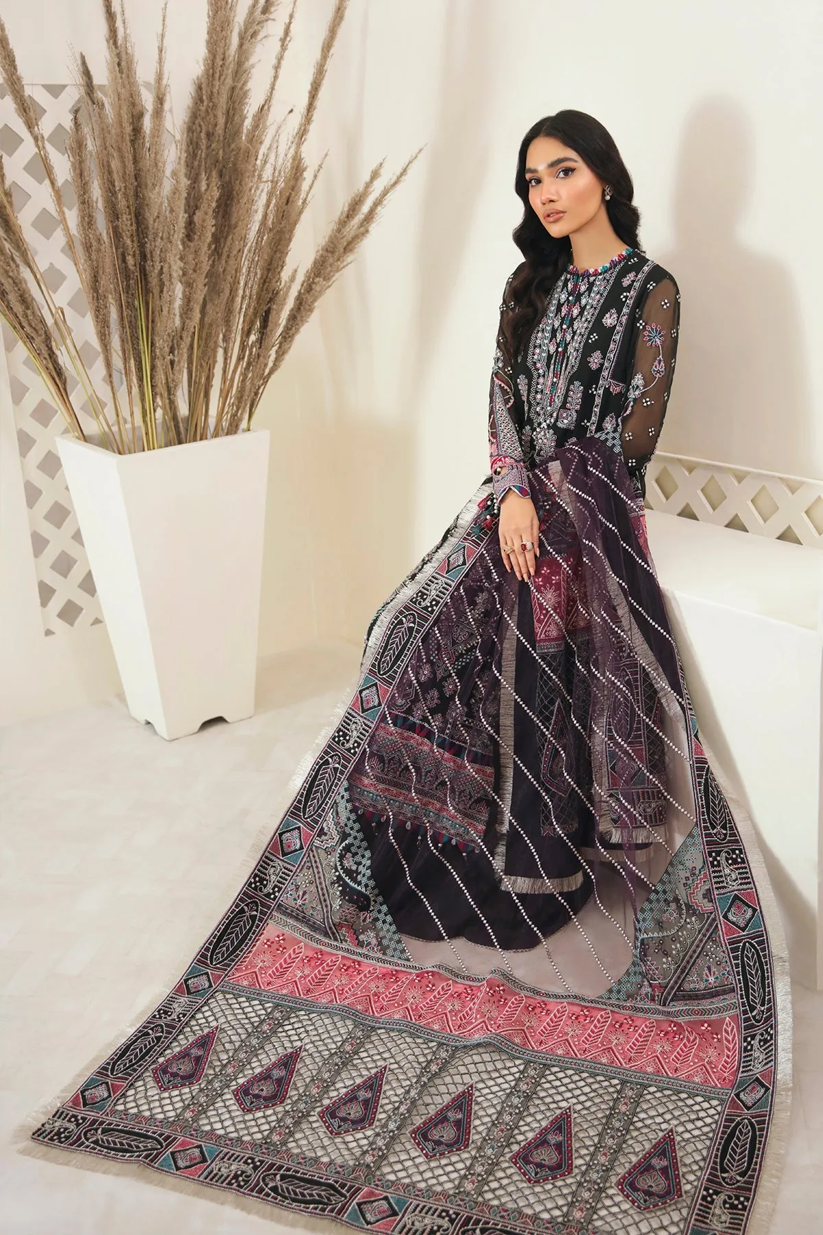 Jazmin Embroidered Chiffon 2022 | FUSION OF DELUXE | BLACK GALAXY