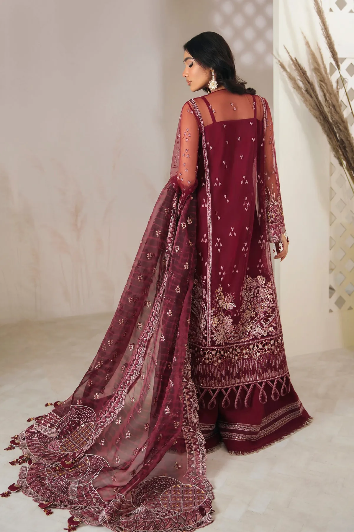 Jazmin Embroidered Chiffon 2022 | FUSION OF DELUXE | RAZELBERRY