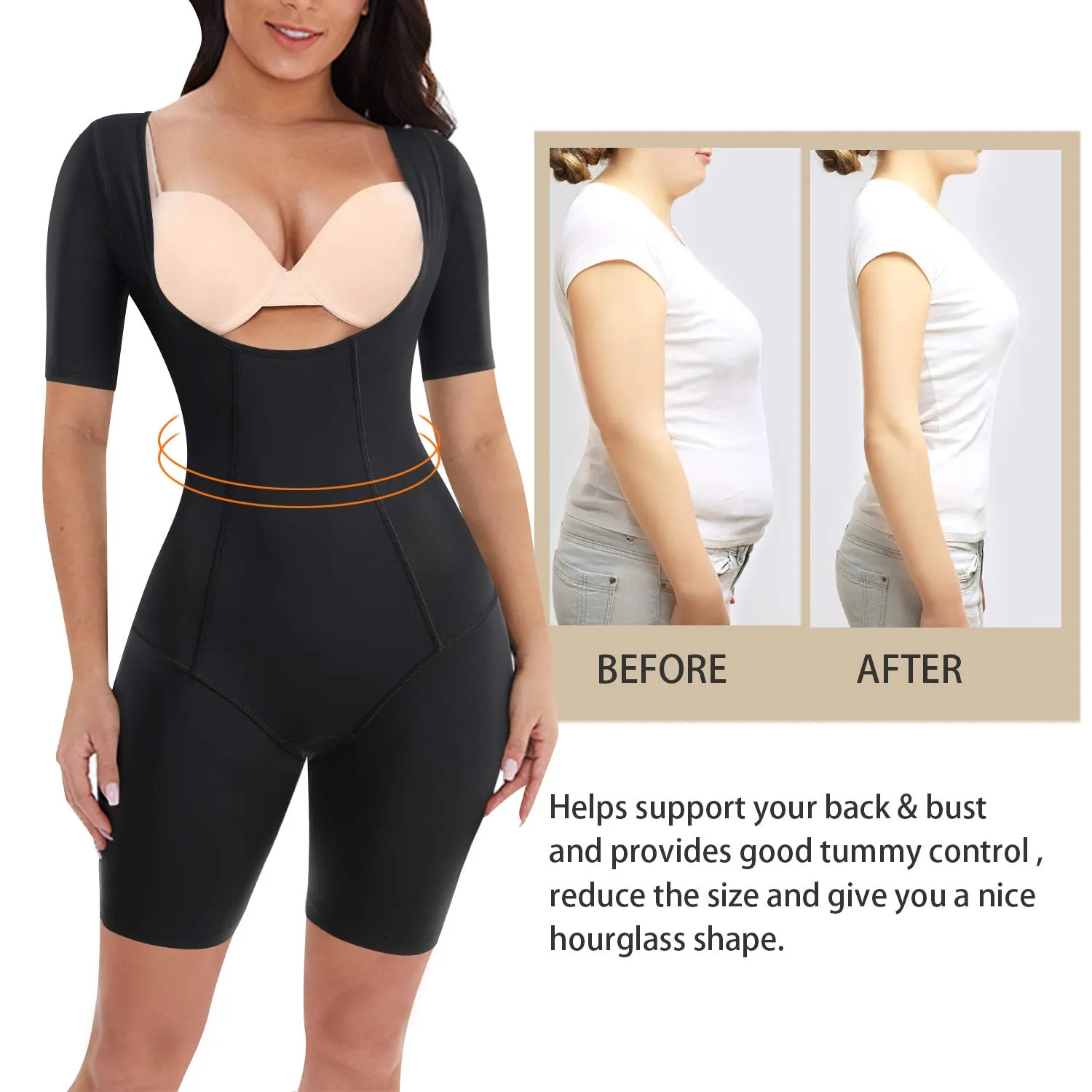 Junlan Tummy Control Seamless Slimming Full Body Shaper
