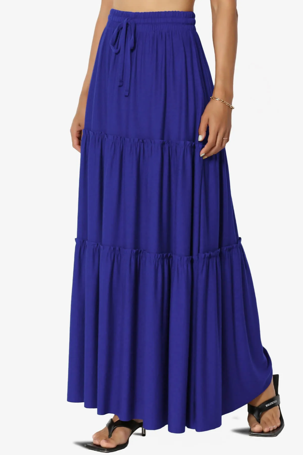 Kelton Ruffle Tiered Jersey Maxi Skirt