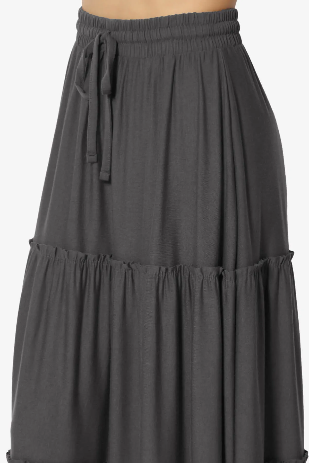 Kelton Ruffle Tiered Jersey Maxi Skirt