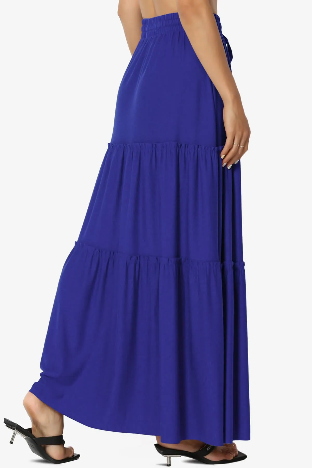 Kelton Ruffle Tiered Jersey Maxi Skirt