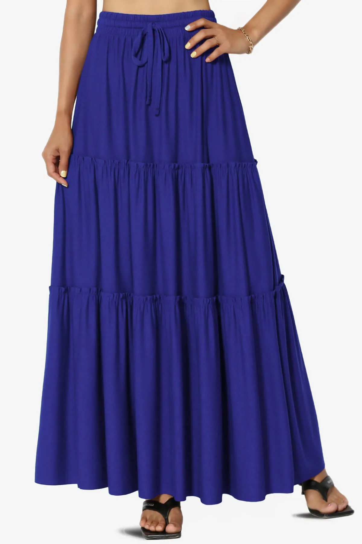 Kelton Ruffle Tiered Jersey Maxi Skirt