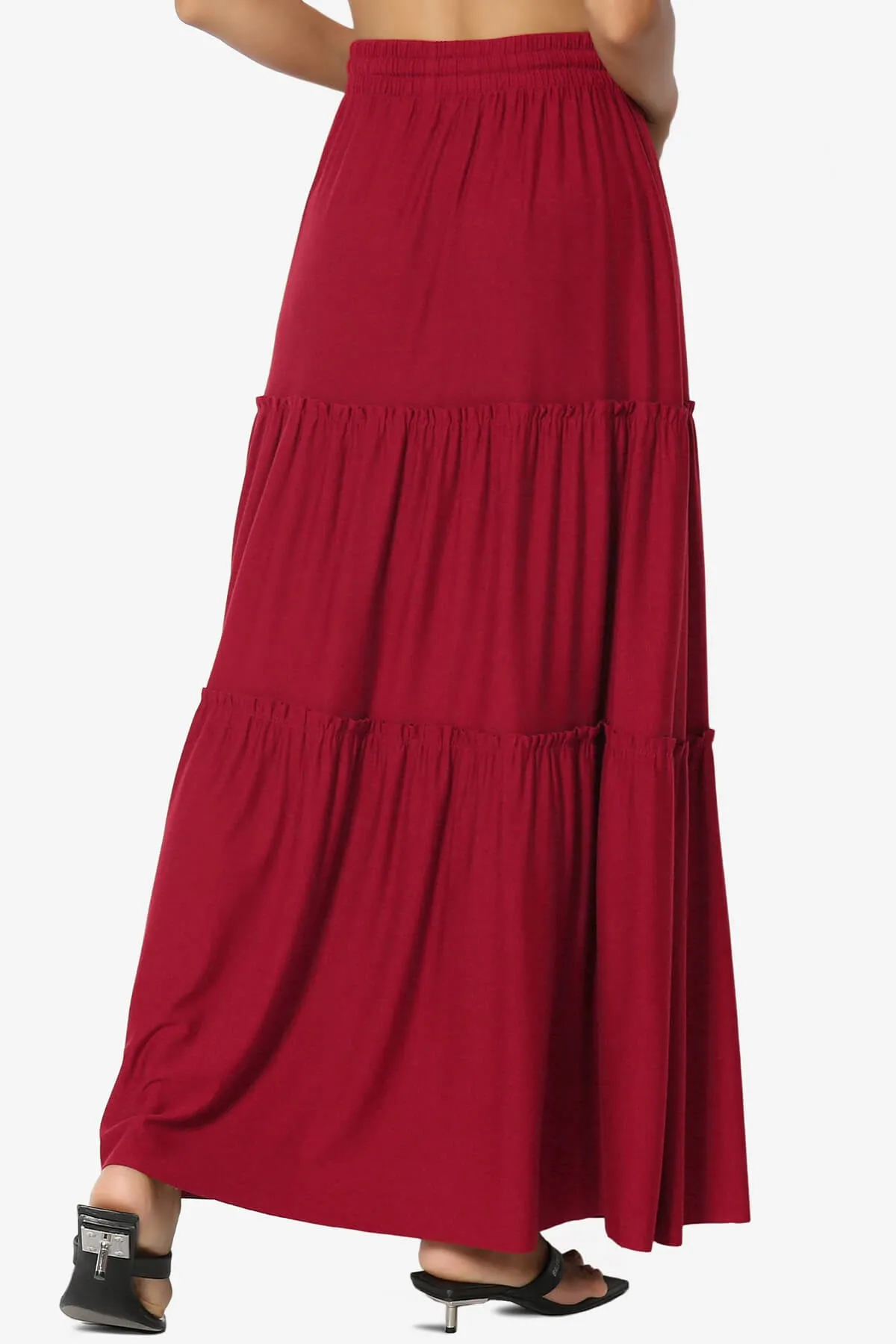 Kelton Ruffle Tiered Jersey Maxi Skirt