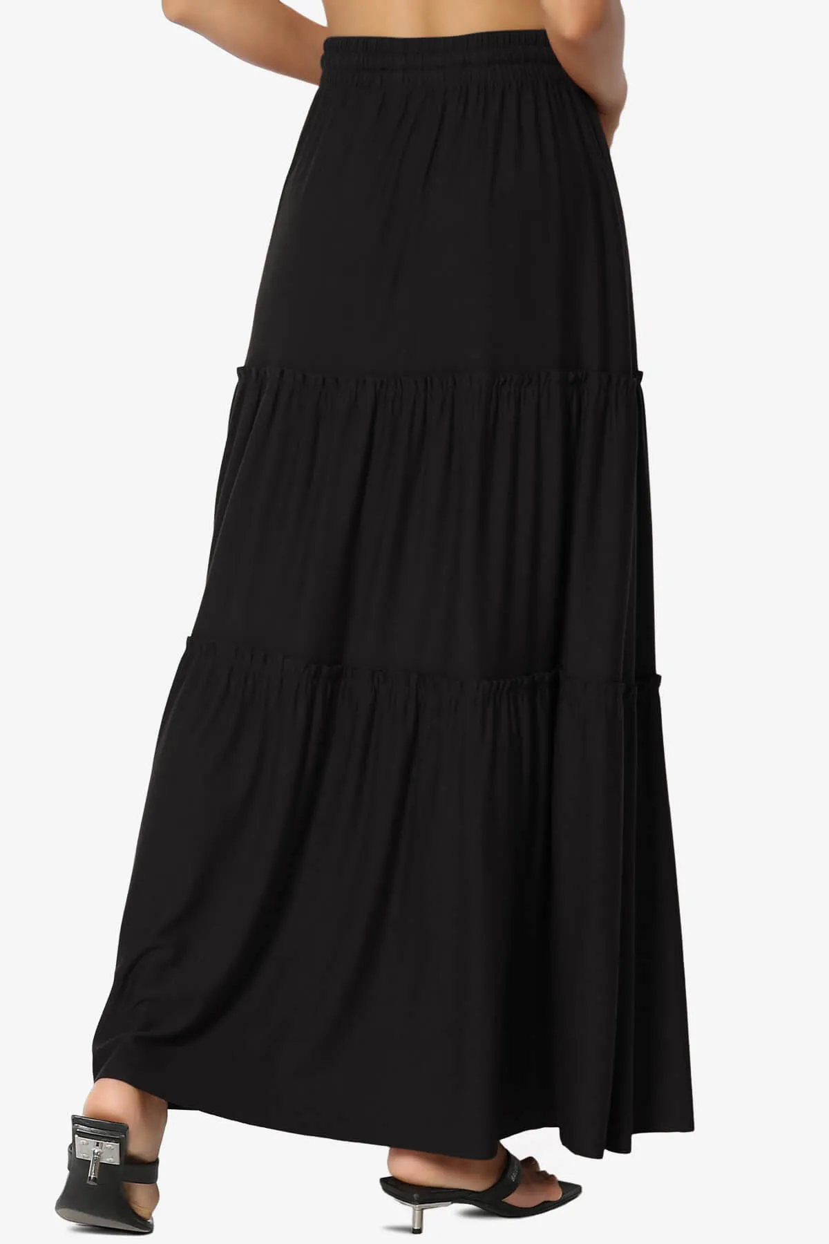 Kelton Ruffle Tiered Jersey Maxi Skirt