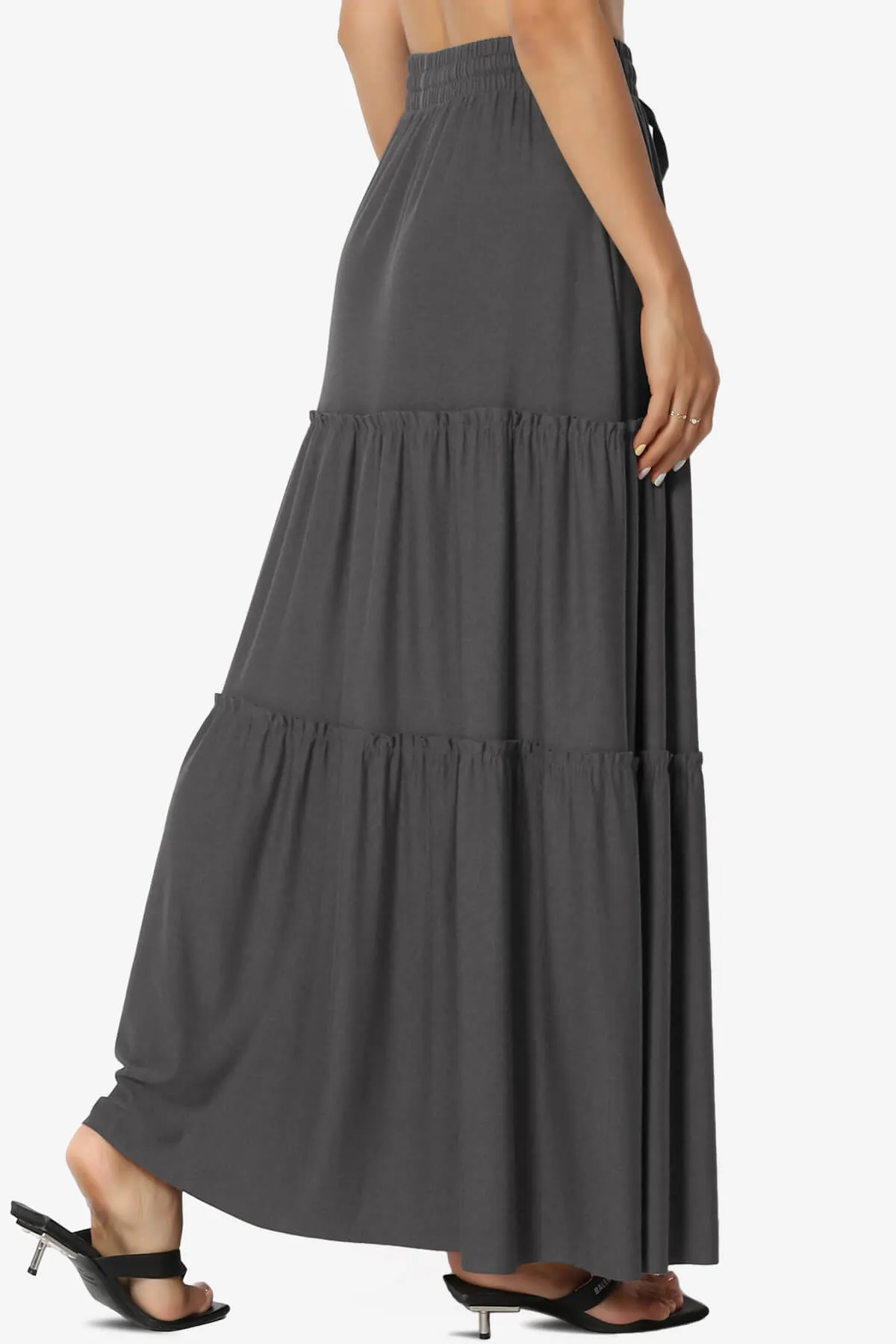 Kelton Ruffle Tiered Jersey Maxi Skirt