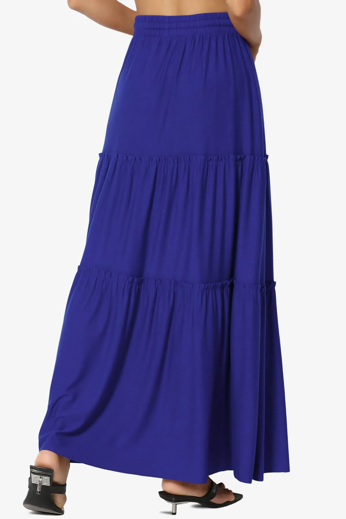 Kelton Ruffle Tiered Jersey Maxi Skirt
