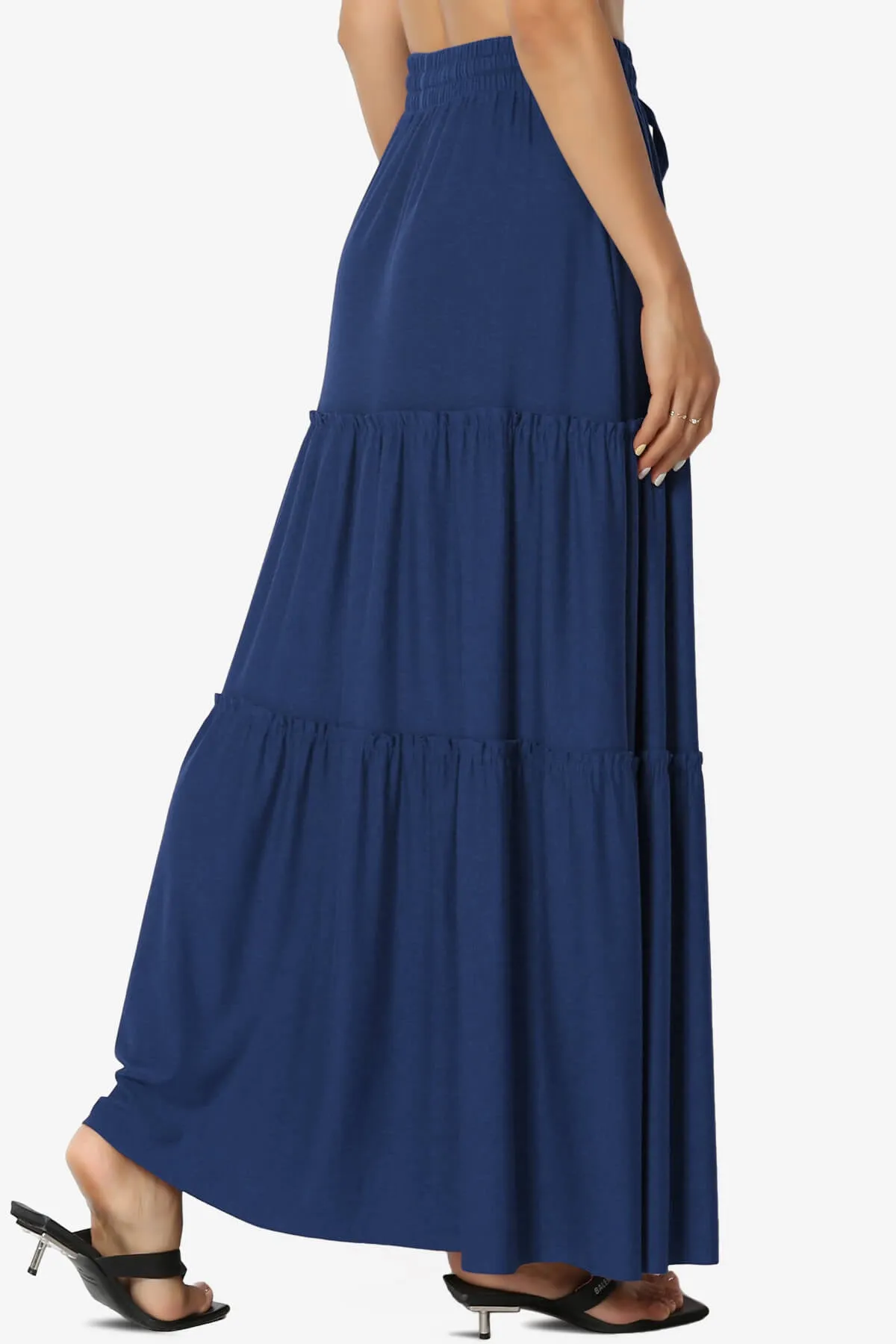 Kelton Ruffle Tiered Jersey Maxi Skirt