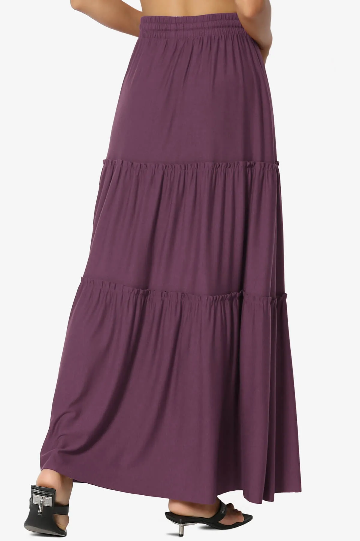 Kelton Ruffle Tiered Jersey Maxi Skirt