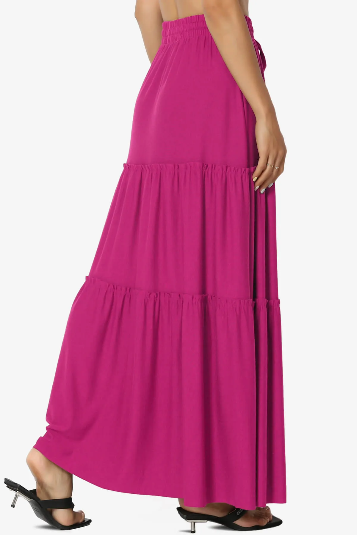 Kelton Ruffle Tiered Jersey Maxi Skirt