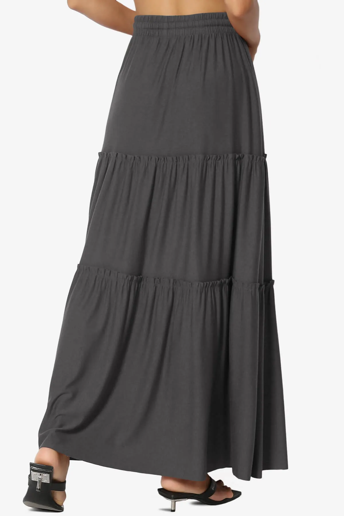 Kelton Ruffle Tiered Jersey Maxi Skirt